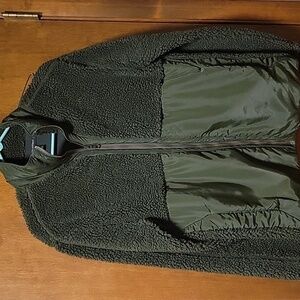 Banana Republic Performance Wear Fleece Sherpa Jacket- Camo Green Mens S